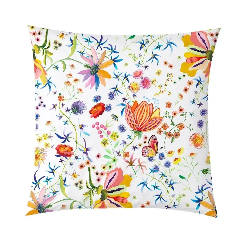 Bettgarnitur Helena mit handgemalten Blumen aus Baumwollsatin von Christian Fischbacher
